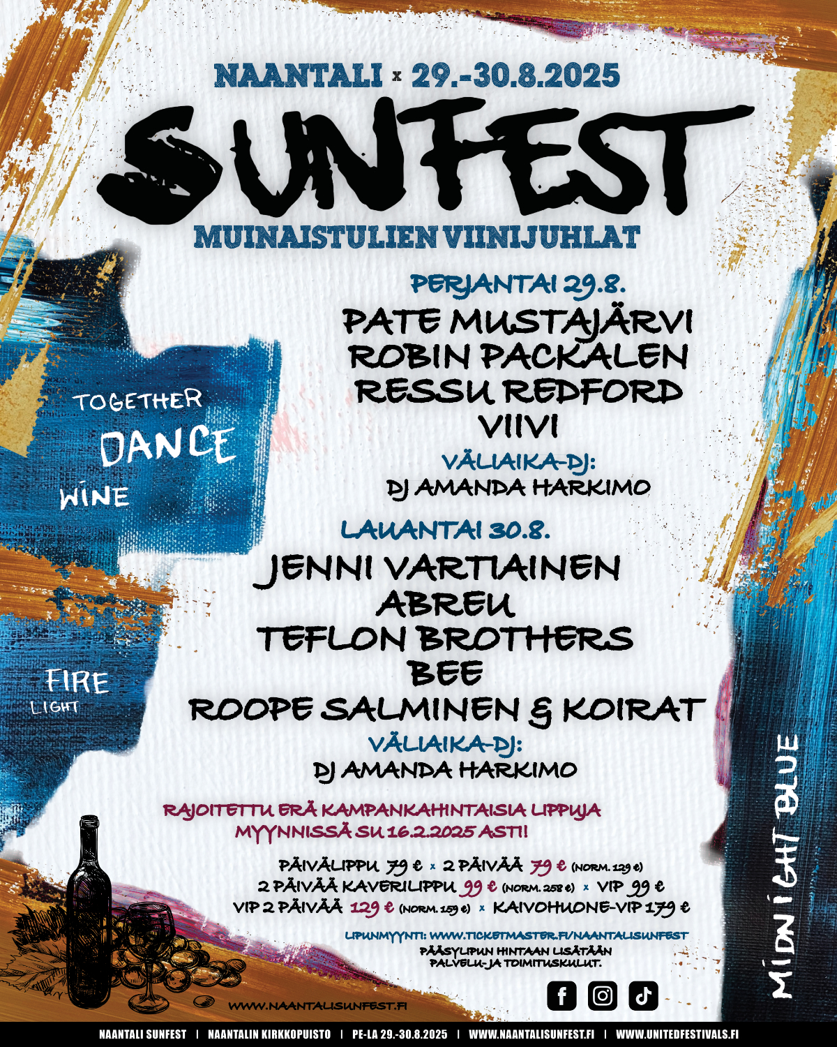 Muinaistulien viinijuhla Naantali Sunfest järjestetään elokuussa 2025!
