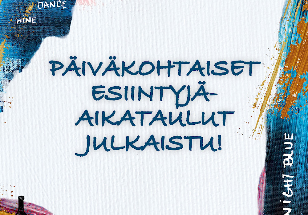 Päiväkohtaiset esiintyjäaikataulut on julkaistu!