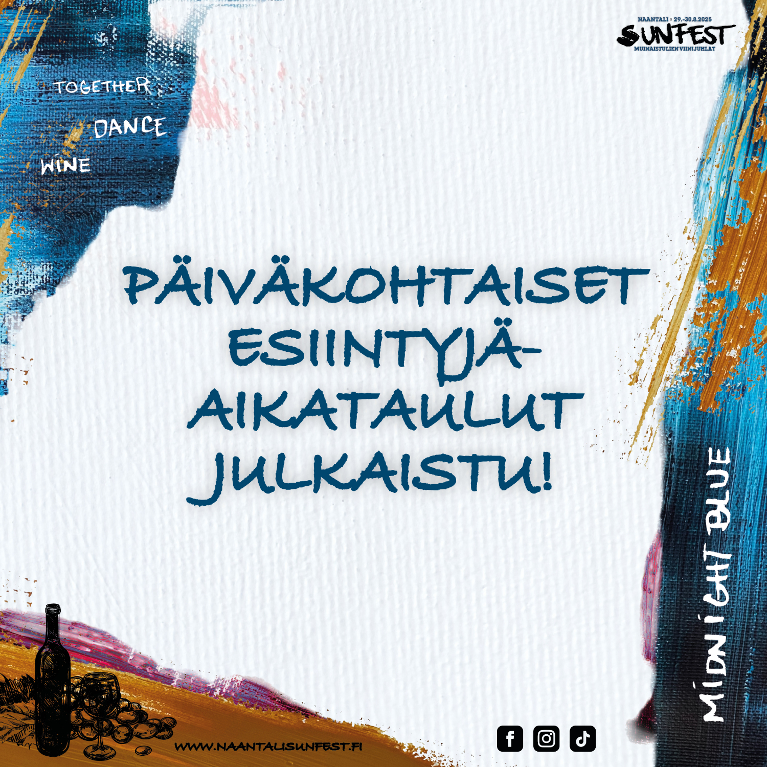 Päiväkohtaiset esiintyjäaikataulut on julkaistu!