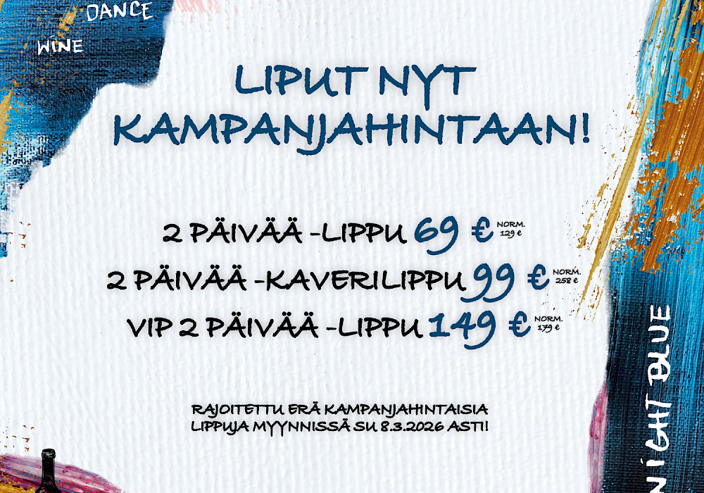 Kaikkien pääsylippuluokkien myynti on aloitettu - kahden päivän liput nyt kampanjahintaan!
